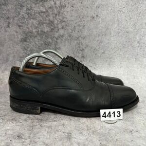 Bostonian Classics Oxford Mens 8.5 Black Leather Cap Toe Dress Shoes 20350